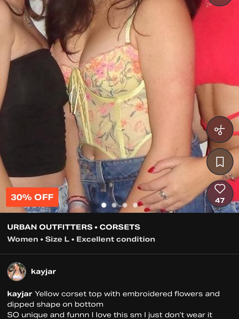 Urban Outfitters Yellow Floral Lace-Up Corset Camisole